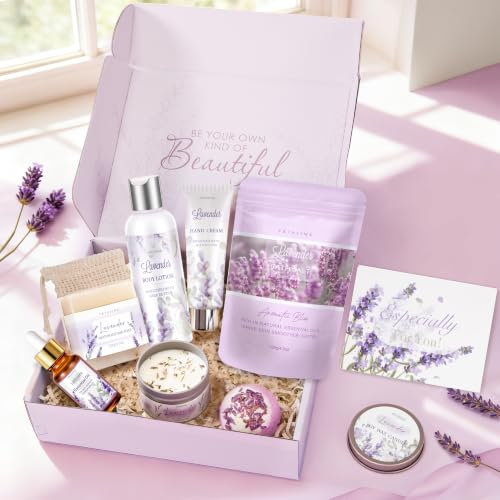 Gifts for Women Birthday Gift Baskets, Lavender Relaxing Home - Product Imagery
