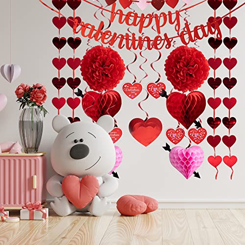 JOYIN 20 Packs Valentine’s Day Swirl String Cutout with Garland - Product Imagery
