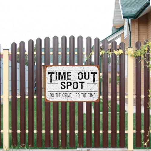 Vintage Time Out Spot Metal Sign 8x12 Inch Aluminum Retro Slogan - Product Imagery