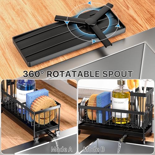 Sponge Holder for Kitchen Sink, Sink Organizer with Brush Holder - Product Imagery