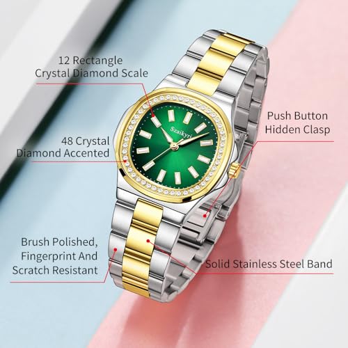 Szaikyri Elegant Watch for Women with Crystal Accented Solid - Product Imagery
