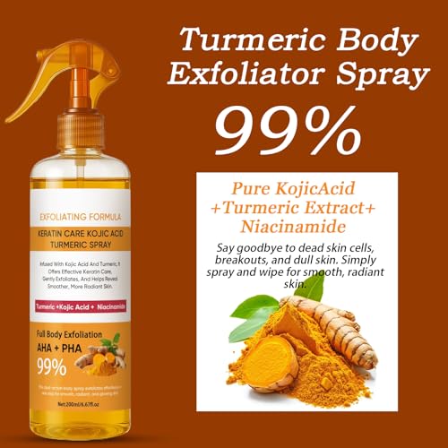 Body Keratin Care Kojic Acid Turmeric Spray 200ml, Turmeric - Product Imagery