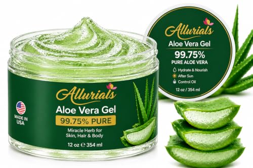 Allurials Aloe Vera Gel 99 75 Pure Organic Made in USA After - Allurials Official Imagery - 1