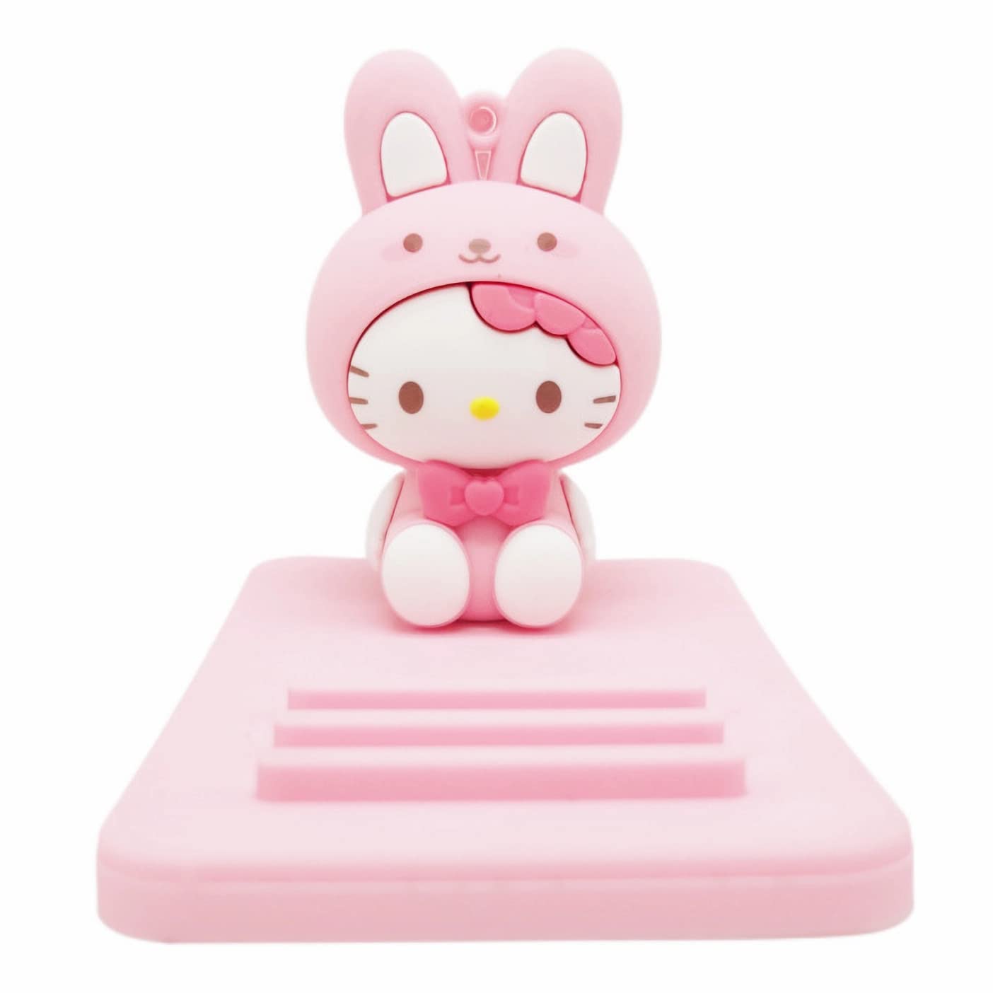 Sicpfuj cute portable phone stand on desk holding a smartphone, compatible with all mobile phones, ideal for girls' accessories.