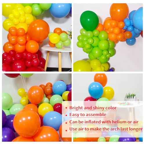 Rainbow Balloon Arch Kit 111Pcs 18 12 5 Inch Latex Colorful - Product Imagery