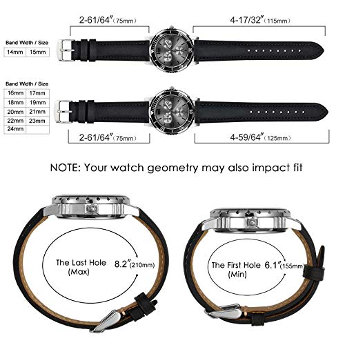 BISONSTRAP Watch Strap, Vintage Leather Replacement Bracelet, - Product Imagery