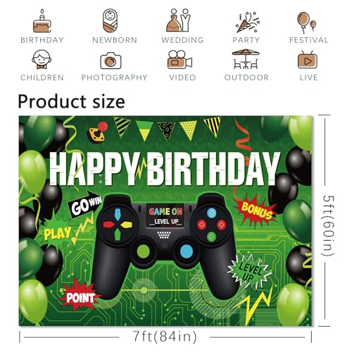 Video Game Party Decoration for Birthday Background Game On for - Product Imagery