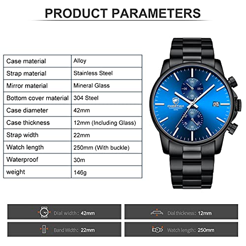 GOLDEN HOUR Fashion Business Mens Watches with Stainless Steel - Product Imagery