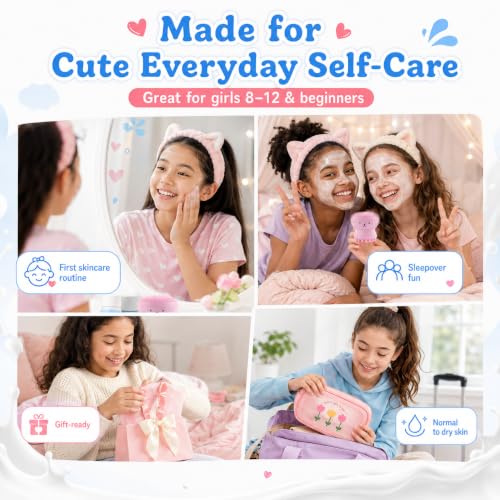 14PCS Milk Skincare Set for Kids - Skincare for Girls 10-12, - Product Imagery