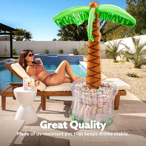 JOYIN 60" Inflatable Palm Tree Cooler, Beach Theme Decor, Pool - Product Imagery