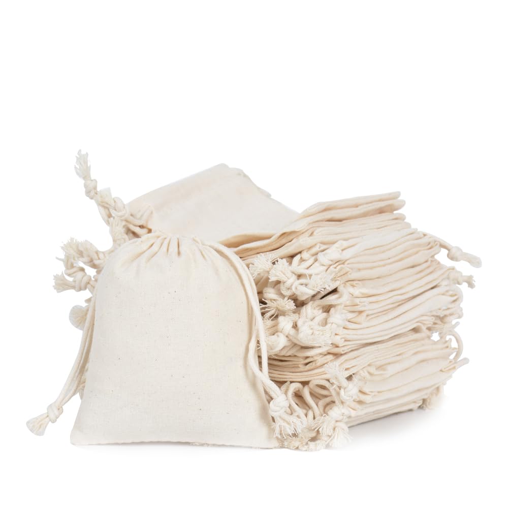 gobyhumm 50 Pcs Cotton Muslin Drawstring Sachet Pouch Bags 6 - gobyhumm Official Imagery - 6
