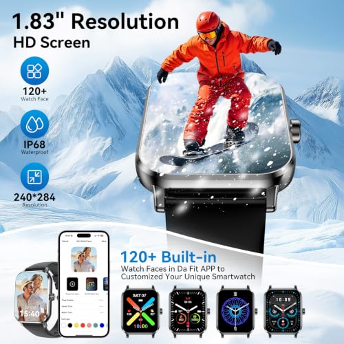 Smart Watch for Men Women, 1.83" HD Touch Screen with Bluetooth - Product Imagery