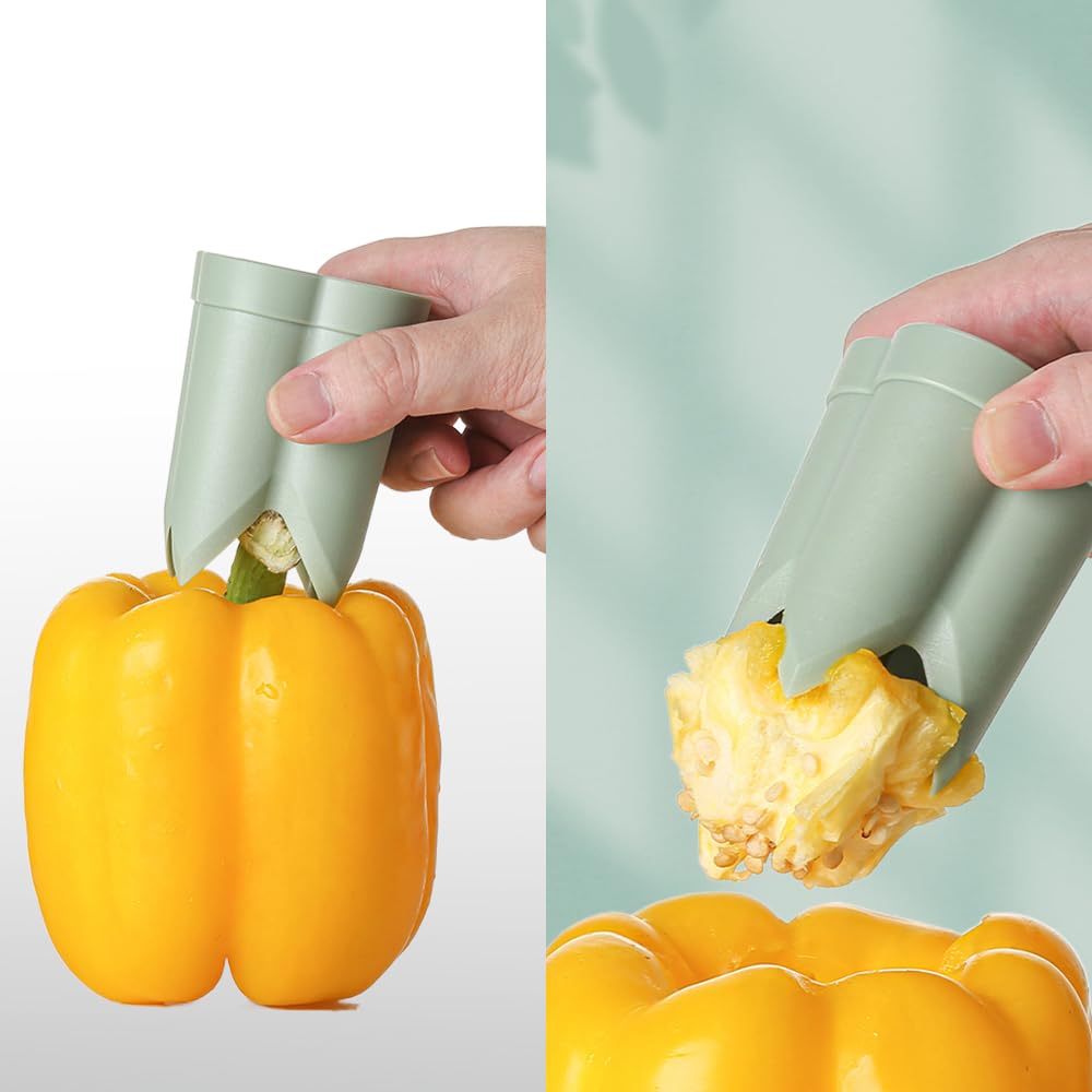 ZiTour Pepper Seed Corer Remover, 2024 New 2 in 1 Bell Pepper Cutter P - View 6
