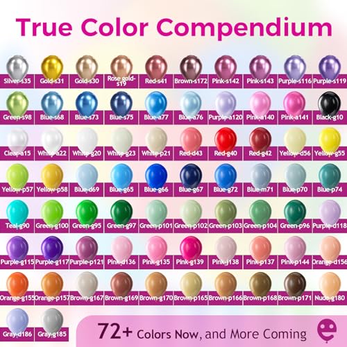 Assorted Latex Rainbow Balloons 100 Pack 12 inch - Product Imagery