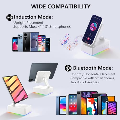 Wireless Induction Bluetooth Speaker, 5-in-1 Foldable Phone - Product Imagery