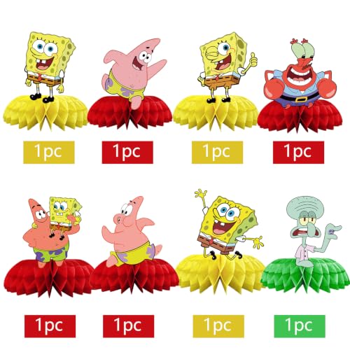 for Spongebob Birthday Party Supplies, 8Pcs Honeycomb - Product Imagery