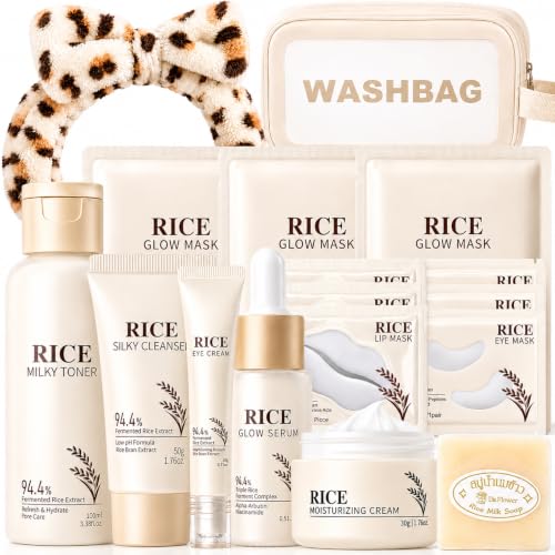 Korean Skin Care Set 17PCS Rice Skin Care for Women Girls - Vienflona Official Imagery - 1