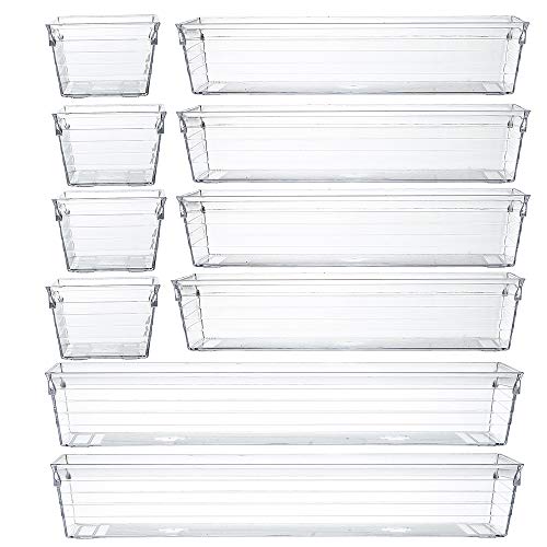 Clear Plastic Drawer Organizer Tray for Vanity Cabinet (Set of - Product Imagery
