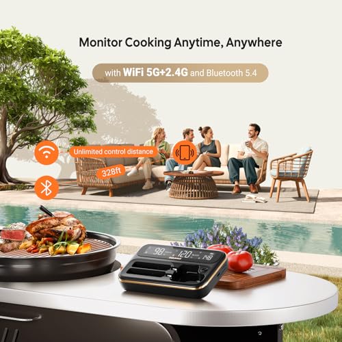 5GHz & 2.4GHz WiFi Wireless Meat Thermometer, INKBIRD WiFi Smart - Product Imagery