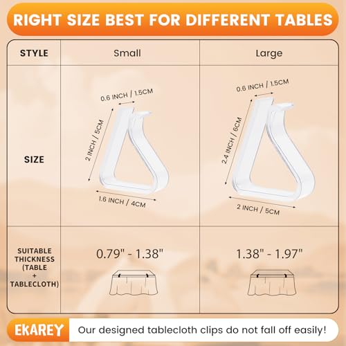 24 PCS Clear Tablecloth Clips Holder Securing Outdoor & Indoor - Product Imagery