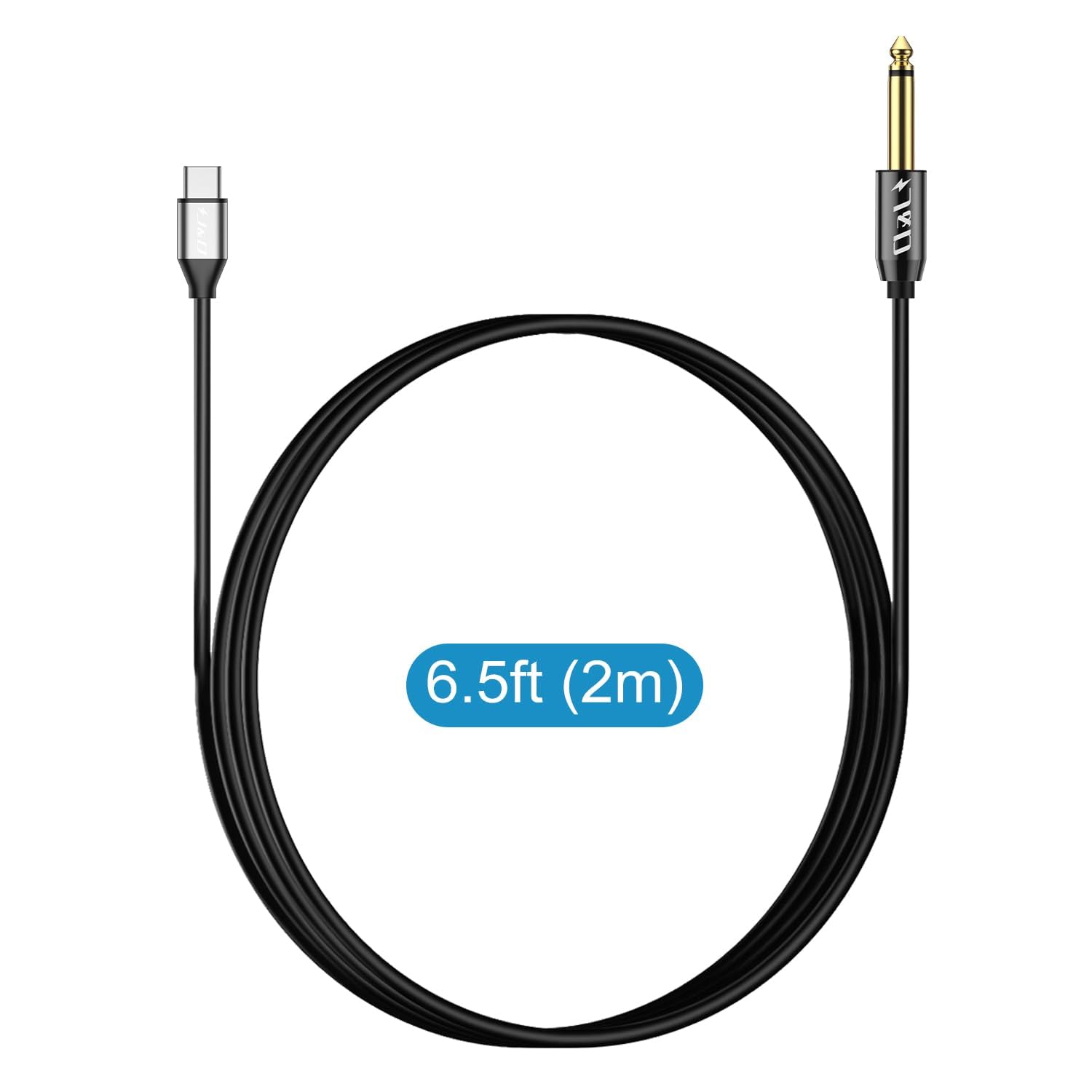 J&D USB-C to 6.35mm 1/4 inch TS Audio Cable, Gold Plated USB Type by J&D - Angle View 9