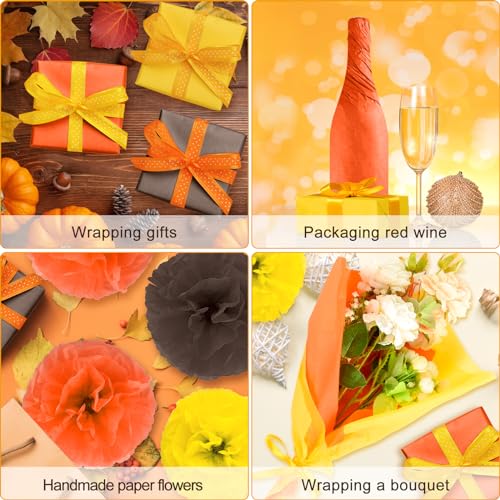 NEBURORA 60 Sheets Fall Tissue Paper Set Thanksgivings Gift - Product Imagery