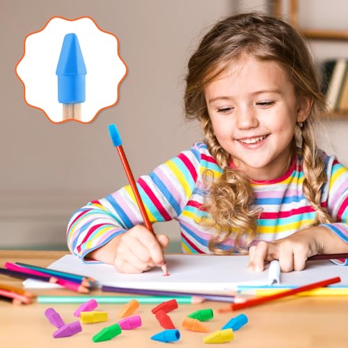 Sooez Erasers, 120 Pack Pencil Top Erasers, Cap Eraser Toppers - Product Imagery