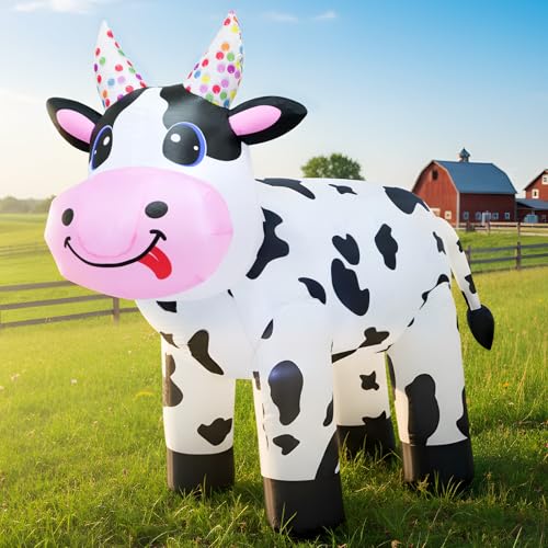 4FT Christmas Spring Farm Ranch Inflatable Cute Farm Cow Blow up - Product Imagery