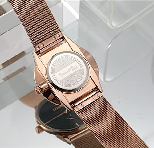 SENRUD Simple Couples Watches Stainless Steel Mesh Strap Pair - Product Imagery