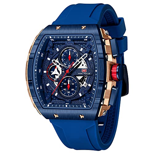 MF MINI FOCUS Men's Watch Fashion Tonneau Wrist Watches - Product Imagery