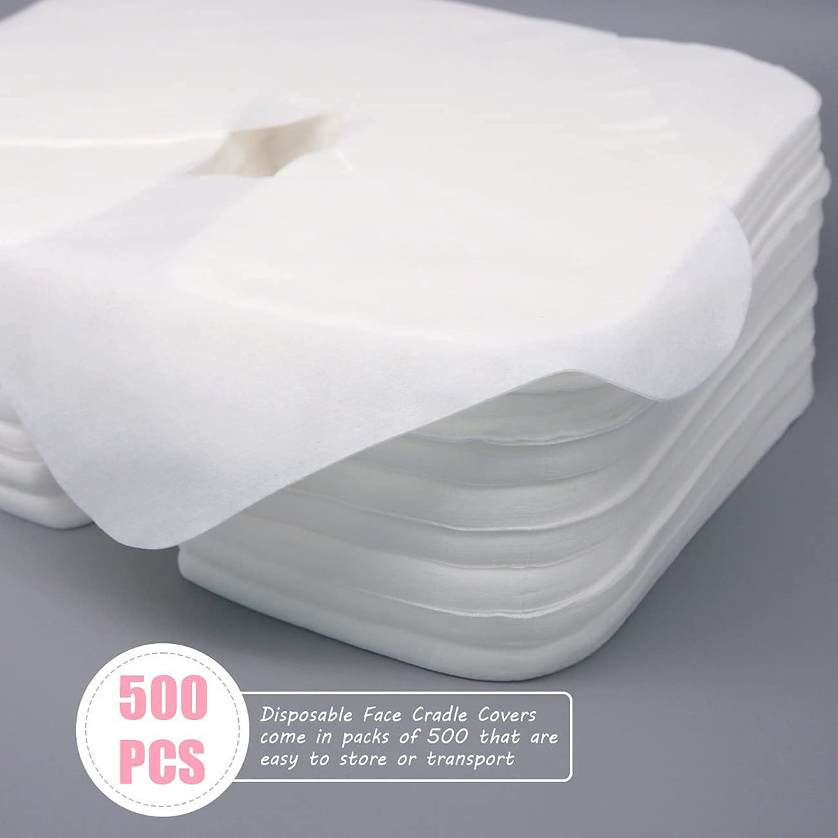 500 count Disposable Face Cradle Coverss Medical Grade - Luriseminger Official Imagery - 3