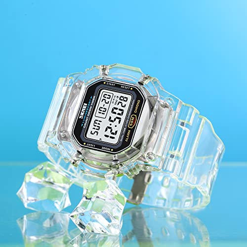 RNONDRY Womens Digital Watch Waterproof Men Clear Watches for - Product Imagery