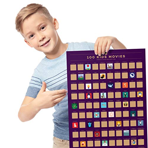 100 Kids Movie Scratch Off Poster – Top Family Films of All Time - Product Imagery