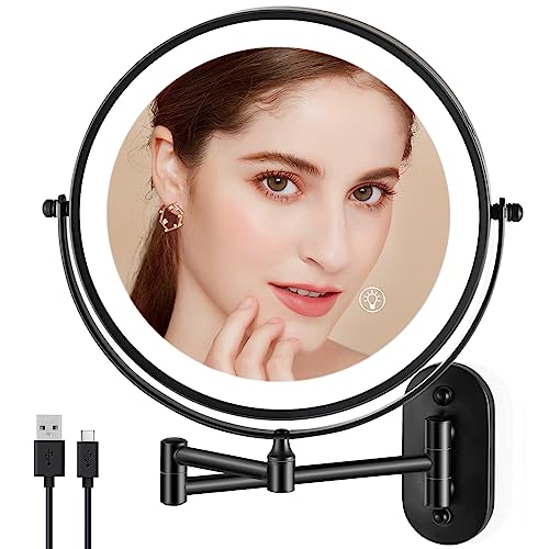 Rechargeable Wall Mounted Makeup Mirror 8 5 inch Double - VORREMIRR Official Imagery - 1