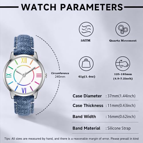 Bisley Fashion Analog Watch for Women Colorful Roman Numerals - Product Imagery