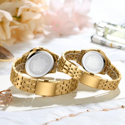 FANMIS His and Hers Couples Watch for Men and Women Stainless - Product Imagery