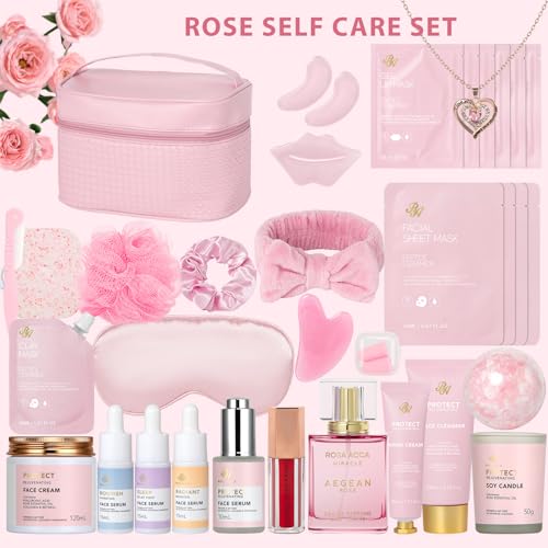 Gifts for Women, Birthday Gifts, 33 Pcs Rose Hydrating Face Skin - Product Imagery