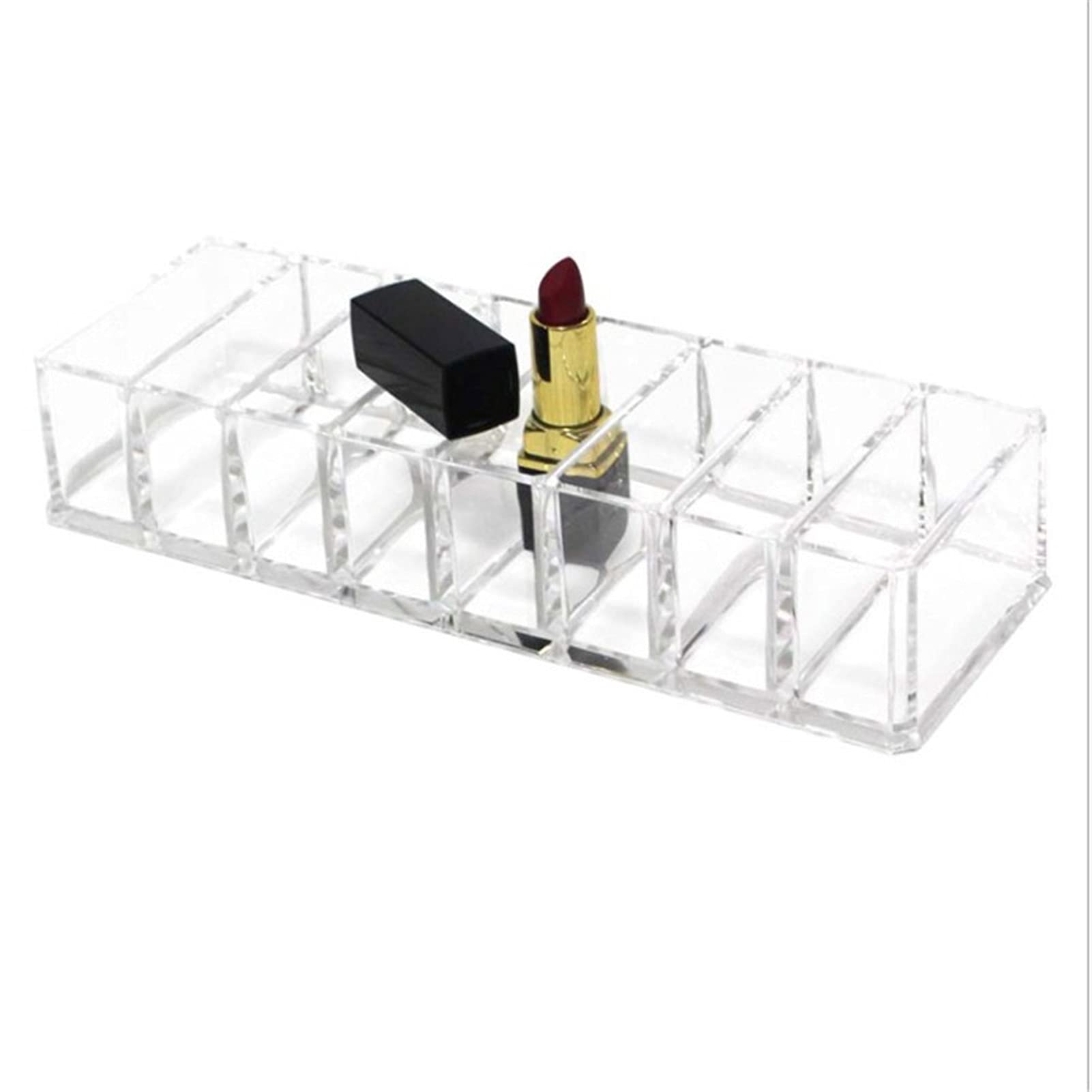 RIZGHWOY Transparent Cosmetic Organizer Rack Toiletry Shelf Holder Plastic Washable for Makeup Storage in Home and Store with 6 Compartments