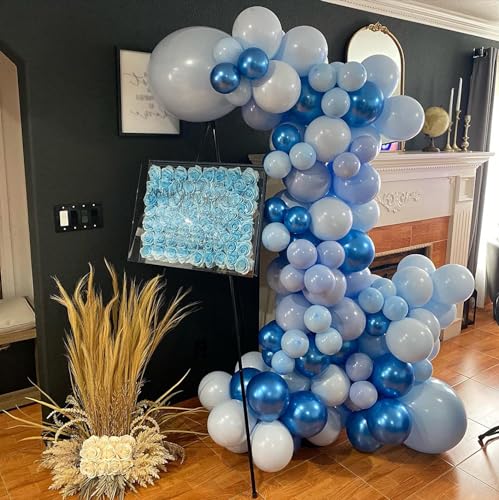 Blue Balloons Metallic Blue Balloon, 60Pcs 12Inch Chrome Blue - Product Imagery