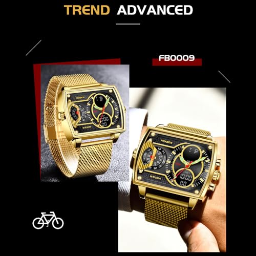 Luxury Men Boy Square Dial Digital Watch Luminous Waterproof - Product Imagery