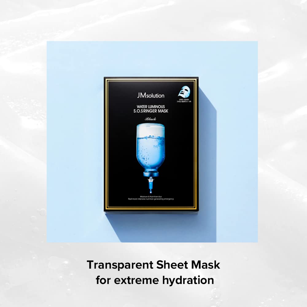 JMsolution Water Luminous SOS Ringer Mask Plus (10 Sheets, 35ml Each) | Intensive Hydration & Soothing Care Korean Sheet Mask | Water Glow Skin Care | K-Beauty Face Mask - JMsolution Official Product View 5