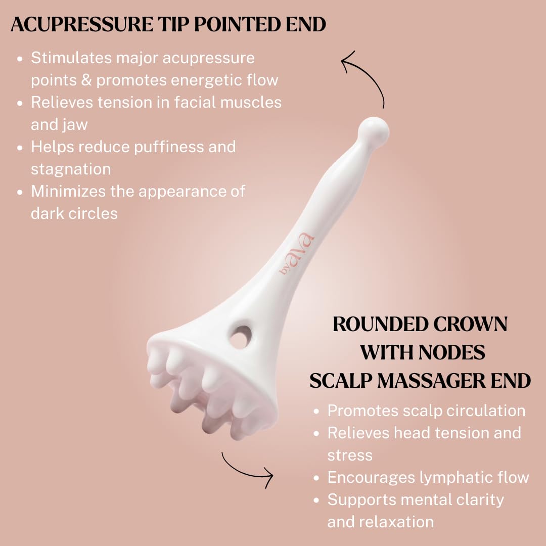 byAVA Gua Sha Face and Scalp Massager Ceramic Acupressure - byAVA Official Imagery - 5