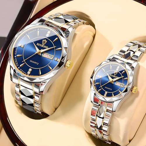 2PCS Valentines Couple Pair Watches Men and Women Luminous - Product Imagery