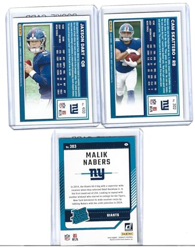 Jaxson Dart Cam Skattebo and Malik Nabers Football 3 Card Rookie - Product Imagery