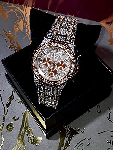 Men's Women Hexagonal 2 Tone Silver Dial Wrist Band Luxury - Product Imagery