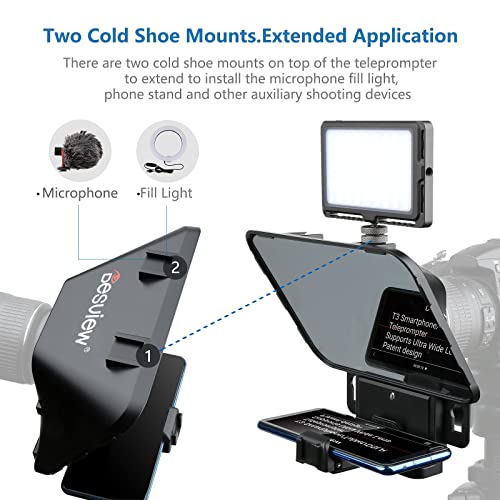 Desview T3 Portable Teleprompter for Camera & Smartphone, Tablet - Product Imagery