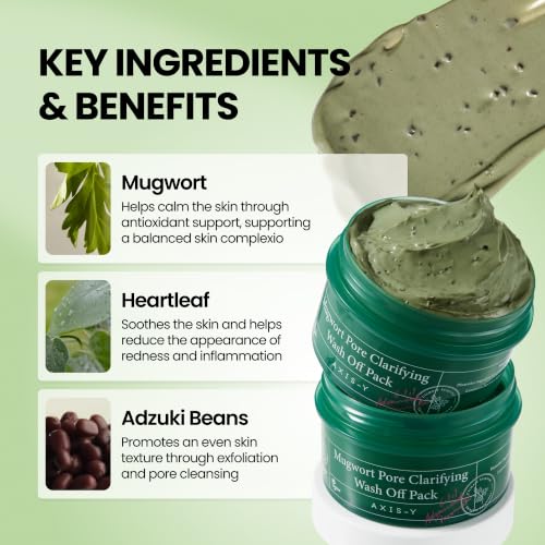 AXIS-Y Mugwort Pore Clarifying Wash Off Pack - Face Exfoliator - Product Imagery