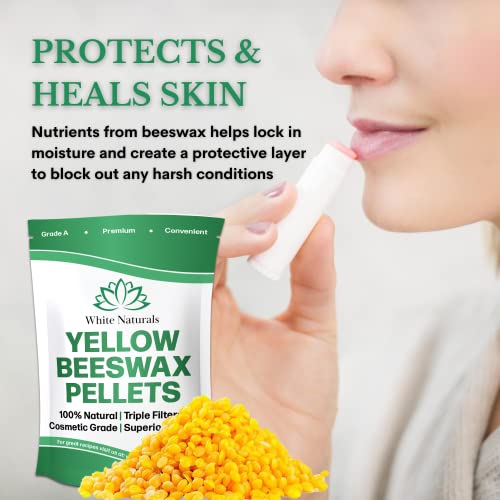 Yellow Beeswax Pellets 2lb (1lb in Each Bag), Pure, Natural, - Product Imagery