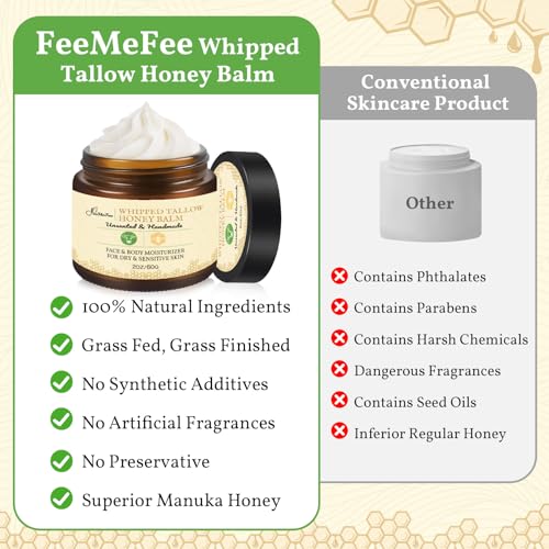 Beef Tallow for Skin 2oz | Tallow And Manuka Honey Balm | - Product Imagery