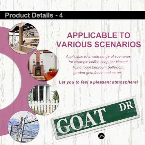 Goat Street Sign Funny Aluminum Plate Goat Décor Goat Lover Gift - Product Imagery